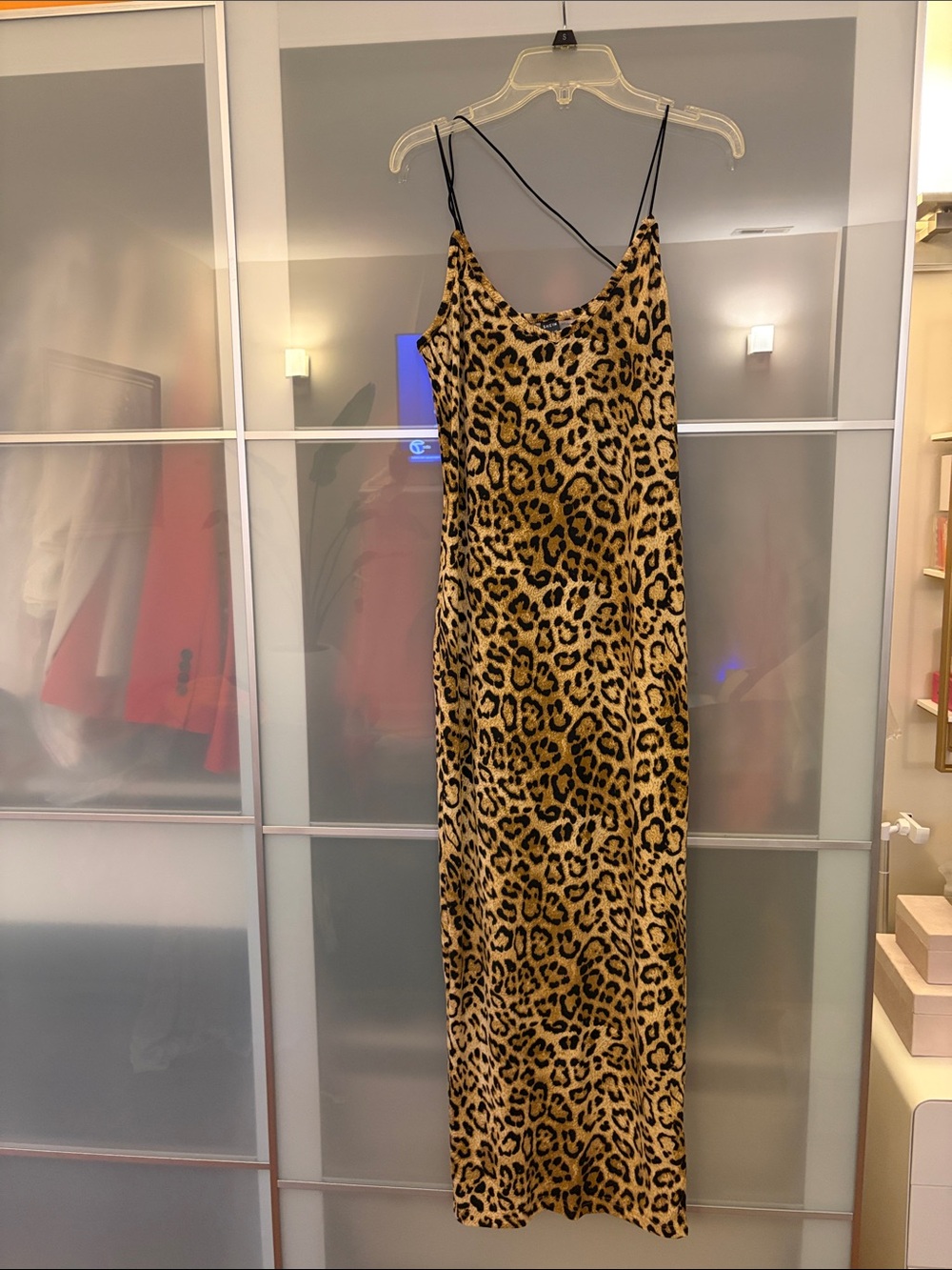 Leopard Print Slip Dress - Tan and Black
